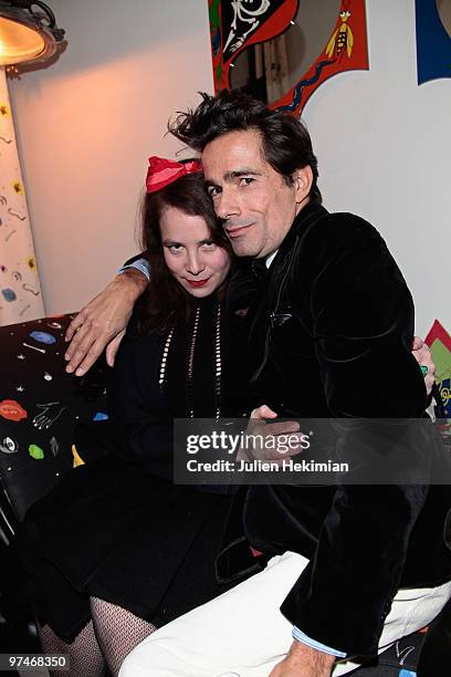 Vincent Darre and Olympia Le Tan attend the cocktail party honouring Pierre and Olympia Le Tan at Maison Darre on March 5, 2010 in Paris, France.