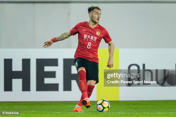 Guangzhou Midfielder Nemanja Gudelj controls the ball during the AFC Champions League 2018 Group G round 3 match between Guangzhou Evergrande and...