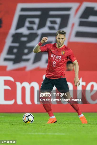 Guangzhou Midfielder Nemanja Gudelj controls the ball during the AFC Champions League 2018 Group G round 3 match between Guangzhou Evergrande and...