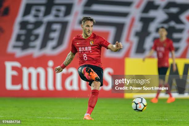 Guangzhou Midfielder Nemanja Gudelj controls the ball during the AFC Champions League 2018 Group G round 3 match between Guangzhou Evergrande and...