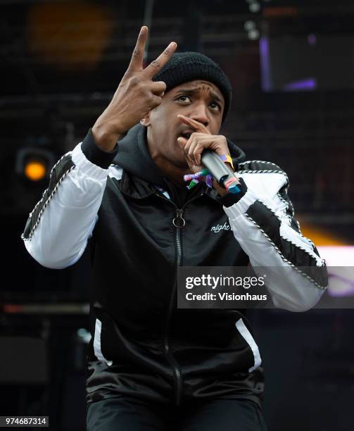 Black Josh of Levelz performs on the Valley stage on day one of the Parklife Festival at Heaton Park on June 9, 2018 in Manchester, England.