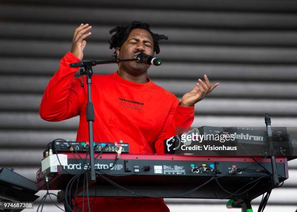 Sampha performs on the Parklife stage on day one of the Parklife Festival at Heaton Park on June 9, 2018 in Manchester, England.