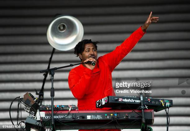 Sampha performs on the Parklife stage on day one of the Parklife Festival at Heaton Park on June 9, 2018 in Manchester, England.