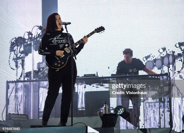 The XX with Romy Madley Croft and Jamie XX perform on the Parklife stage on day one of the Parklife Festival at Heaton Park on June 9, 2018 in...