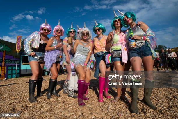 Festival goers enjoy the VIP area on day one of the Parklife Festival at Heaton Park on June 9, 2018 in Manchester, England.