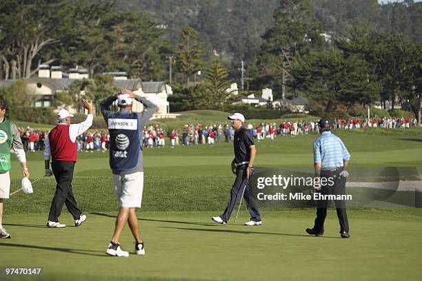 Pebble Beach National Pro Am: Dustin Johnson victorious after Sunday play at Pebble Beach Golf Links. Pebble Beach, CA 2/14/2010 CREDIT: Mike Ehrmann