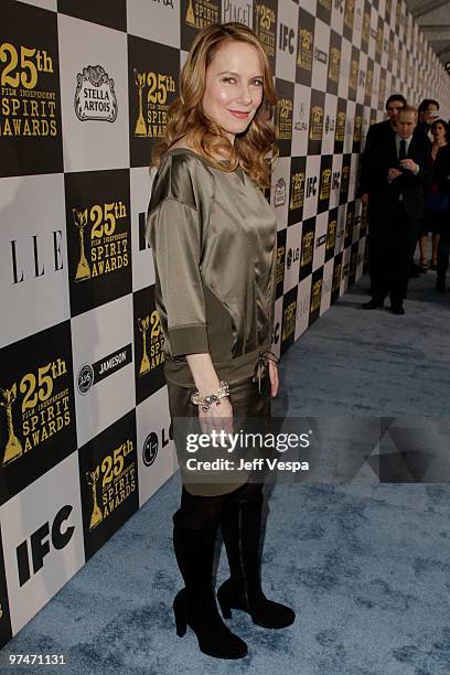 Actress Amy Ryan arrives at the 25th Film Independent Spirit Awards held at Nokia Theatre L.A. Live on March 5, 2010 in Los Angeles, California.