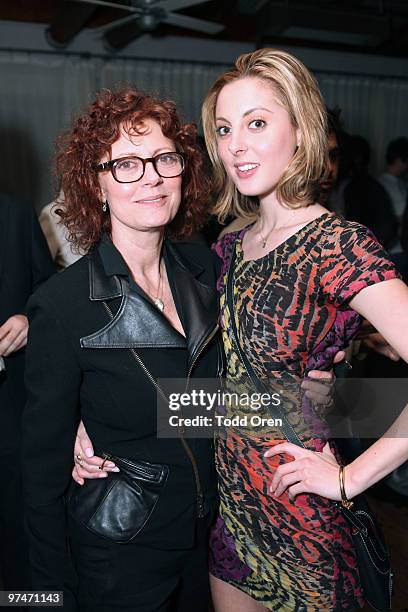 Susan Sarandon and Eva Amurri attend the Pre-Oscar Ping Pong party hosted by Susan Sarandon and Spin New York at Mondrian Hotel on March 4, 2010 in...