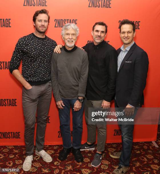 Armie Hammer,Tom Skerritt, Paul Schneider and Josh Charles attend photo call for the Second Stage Theatre Company production of 'Straight White Men'...