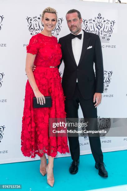 Sanna Nielsen and guest attend the 2018 Polar Music Prize award ceremony at the Grand Hotel on June 14, 2018 in Stockholm, Sweden.