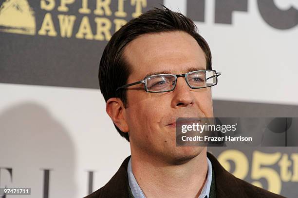 Actor Ed Helms arrives at the 25th Film Independent's Spirit Awards held at Nokia Event Deck at L.A. Live on March 5, 2010 in Los Angeles, California.