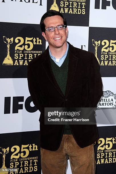 Actor Ed Helms arrives at the 25th Film Independent's Spirit Awards held at Nokia Event Deck at L.A. Live on March 5, 2010 in Los Angeles, California.