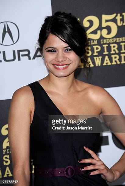 Actress Melonie Diaz arrives at the 25th Film Independent's Spirit Awards held at Nokia Event Deck at L.A. Live on March 5, 2010 in Los Angeles,...