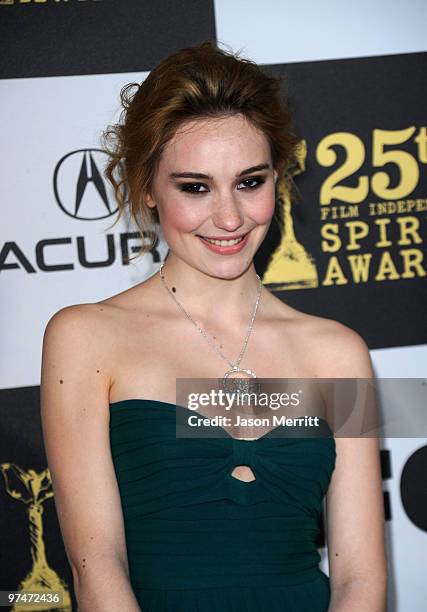 Actress Deborah Francois arrives at the 25th Film Independent's Spirit Awards held at Nokia Event Deck at L.A. Live on March 5, 2010 in Los Angeles,...