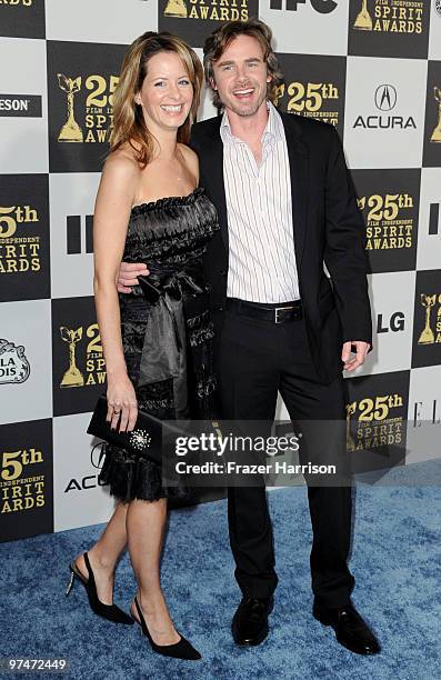 Actors Missy Yager and Sam Trammell arrive at the 25th Film Independent's Spirit Awards held at Nokia Event Deck at L.A. Live on March 5, 2010 in Los...