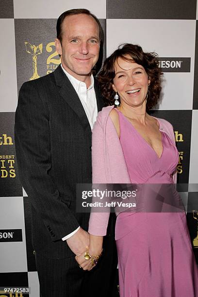 Actors Clark Gregg and Jennifer Grey arrive at the 25th Film Independent Spirit Awards held at Nokia Theatre L.A. Live on March 5, 2010 in Los...