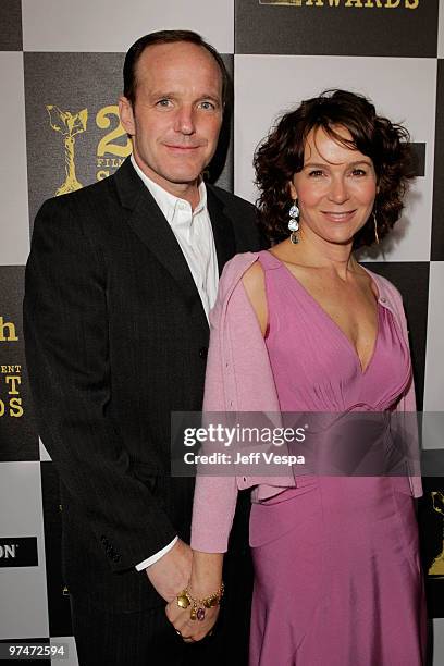 Actors Clark Gregg and Jennifer Grey arrive at the 25th Film Independent Spirit Awards held at Nokia Theatre L.A. Live on March 5, 2010 in Los...