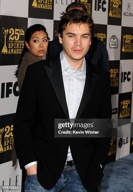 Actor Emile Hirsch arrives at the 25th Film Independent's Spirit Awards held at Nokia Event Deck at L.A. Live on March 5, 2010 in Los Angeles,...