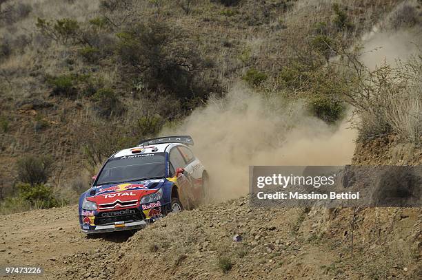 Daniel Sordo and Marc Marti of Spain compete in their Citroen C4 Total during Leg 1 of the WRC Rally Mexico on March 5, 2010 in Leon, Mexico.