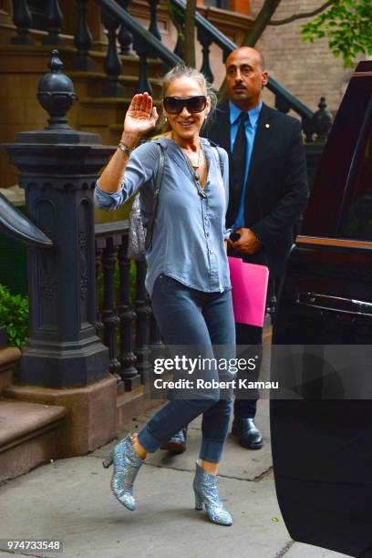 Sarah Jessica Parker is seen in Manhattan on June 13, 2018 in New York City.