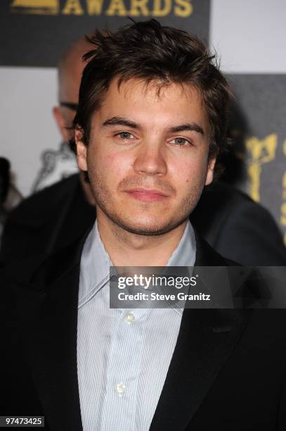 Actor Emile Hirsch arrives at the 25th Film Independent Spirit Awards held at Nokia Theatre L.A. Live on March 5, 2010 in Los Angeles, California.