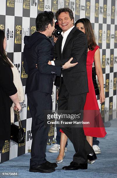 Actor Colin Firth and wife Livia Giuggioli arrives at the 25th Film Independent's Spirit Awards held at Nokia Event Deck at L.A. Live on March 5,...