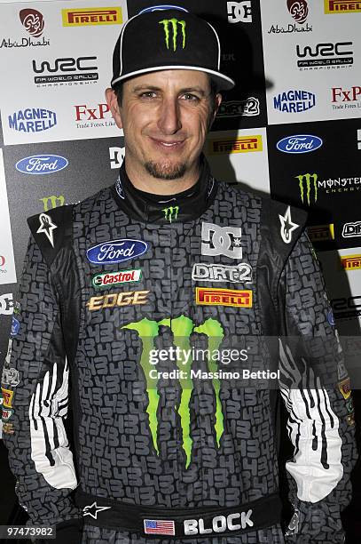 Ken Block of the U.S. Is shown in the final service park during Leg 1 of the WRC Rally Mexico on March 5, 2010 in Leon, Mexico.