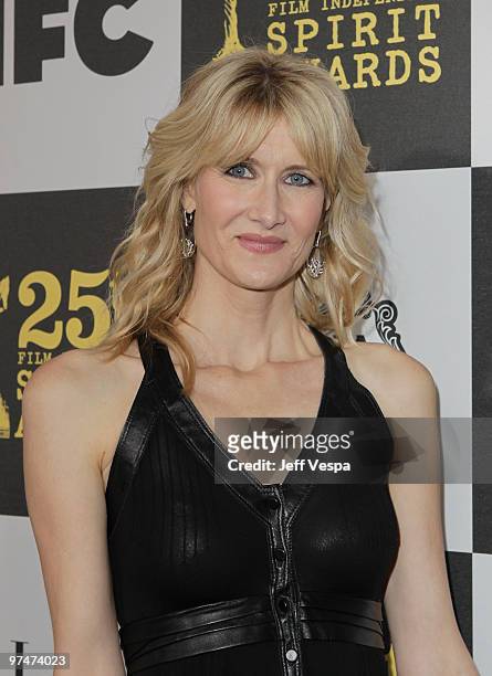 Actress Laura Dern arrives at the 25th Film Independent Spirit Awards held at Nokia Theatre L.A. Live on March 5, 2010 in Los Angeles, California.