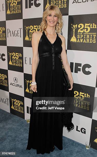 Actress Laura Dern arrives at the 25th Film Independent Spirit Awards held at Nokia Theatre L.A. Live on March 5, 2010 in Los Angeles, California.