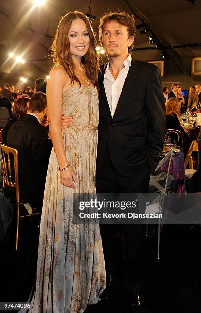 Actress Olivia Wilde and husband Tao Ruspoli in the audience at the 25th Film Independent's Spirit Awards held at Nokia Event Deck at L.A. Live on...