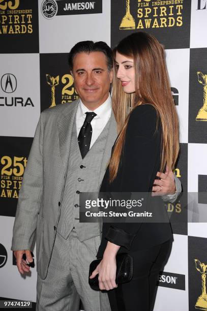 Actor Andy Garcia and actress Dominik Garcia-Lorido arrives at the 25th Film Independent Spirit Awards held at Nokia Theatre L.A. Live on March 5,...