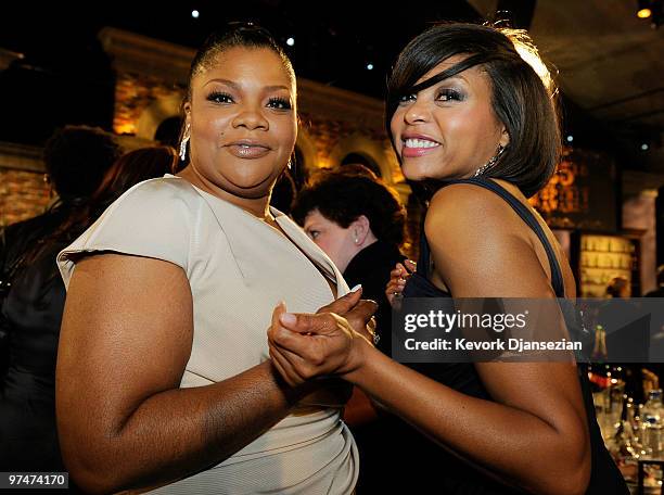 Actresses Mo'Nique and Taraji P. Henson in the audience at the 25th Film Independent's Spirit Awards held at Nokia Event Deck at L.A. Live on March...