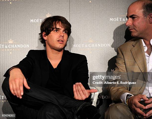 Director Javier Recio Gracia and producer Enrique Posner attend the press conference for the Oscar nominated film "La Dama y La Muerte" on March 5,...