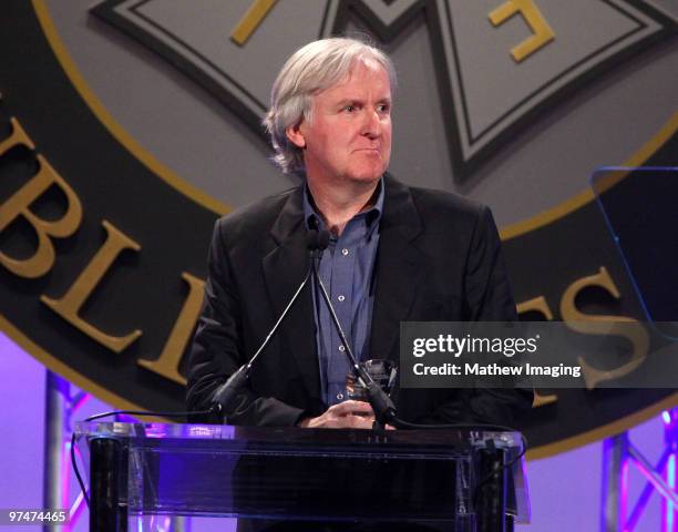 Director James Cameron, recipient of the Motion Picture Showman of the Year award, attends the 47th Annual ICG Publicist Awards at the Hyatt Regency...