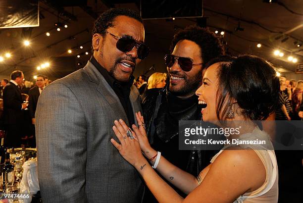 Director Lee Daniels, singer/actor Lenny Kravitz and daughter Zoe Kravitz in the audience at the 25th Film Independent's Spirit Awards held at Nokia...