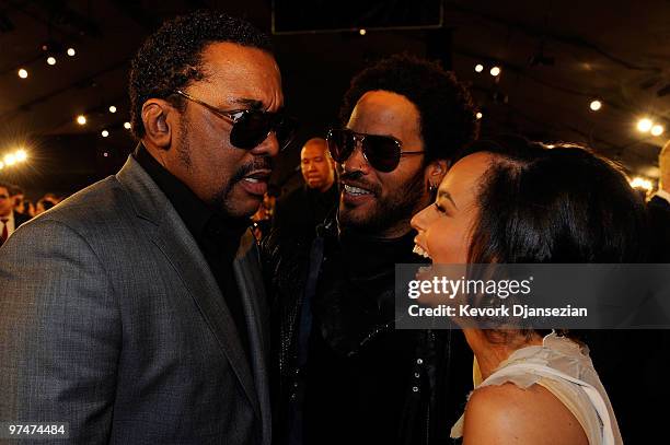 Director Lee Daniels, singer/actor Lenny Kravitz and daughter Zoe Kravitz in the audience at the 25th Film Independent's Spirit Awards held at Nokia...