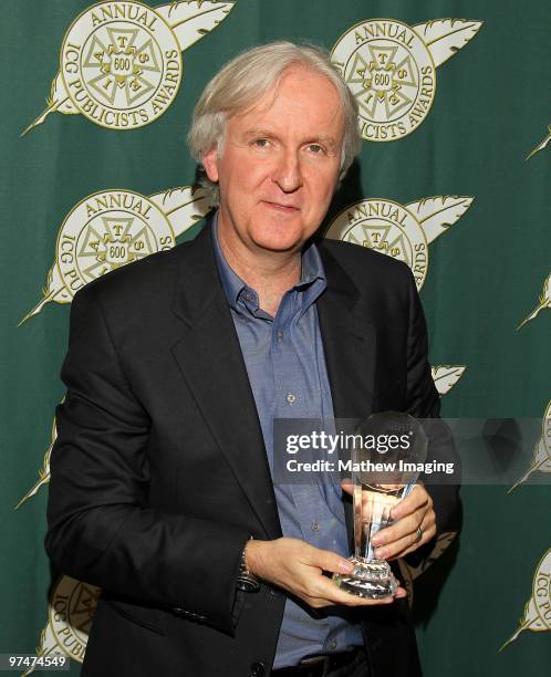 Director James Cameron, recipient of the Motion Picture Showman of the Year award, attends the 47th Annual ICG Publicist Awards at the Hyatt Regency...