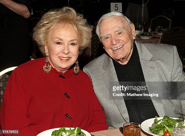 Actors Doris Roberts and Ernest Borgnine, recipient of the Special Award of Merit, attends the 47th Annual ICG Publicist Awards at the Hyatt Regency...