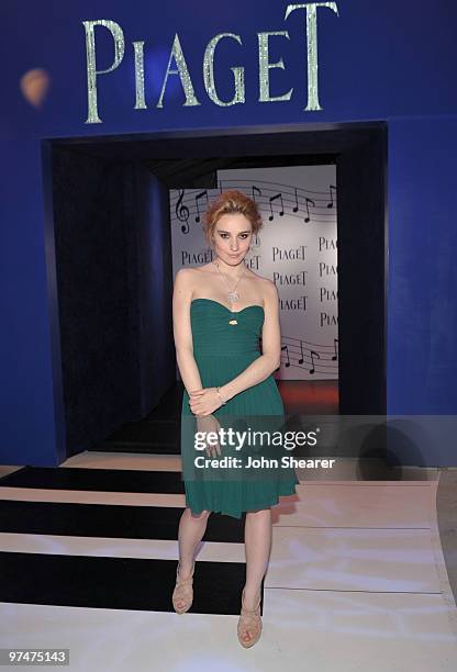 Actress Deborah Francois wearing Piaget in the Piaget Lounge at the 25th Film Independent Spirit Awards held at Nokia Theatre L.A. Live on March 5,...