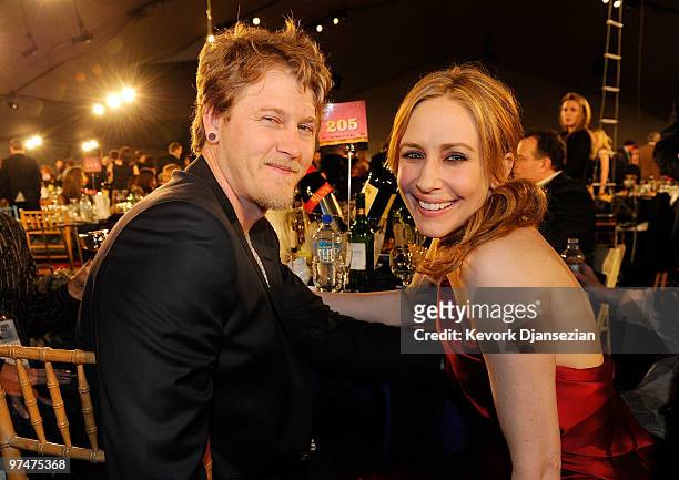 Renn Hawkey and actress Vera Farmiga in the audience at the 25th Film Independent's Spirit Awards held at Nokia Event Deck at L.A. Live on March 5,...