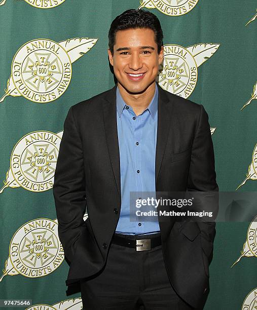 Host Mario Lopez attends the 47th Annual ICG Publicist Awards at the Hyatt Regency Century Plaza on March 5, 2010 in Century City, California.