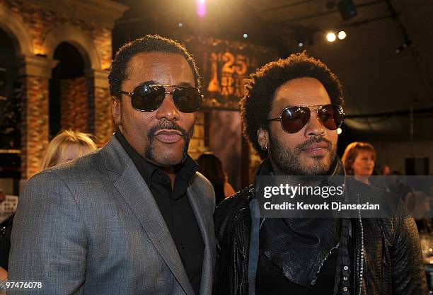 Director Lee Daniels and musician Lenny Kravitz in the audience at the 25th Film Independent's Spirit Awards held at Nokia Event Deck at L.A. Live on...