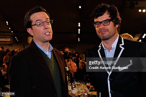 Actors Ed Helms and Jemaine Clement in the audience at the 25th Film Independent's Spirit Awards held at Nokia Event Deck at L.A. Live on March 5,...