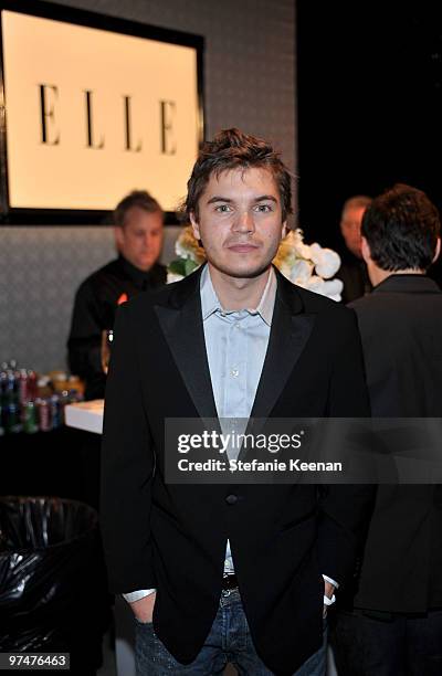 Actor Emile Hirsch attends the ELLE Green Room at the 25th Film Independent Spirit Awards held at Nokia Theatre L.A. Live on March 5, 2010 in Los...