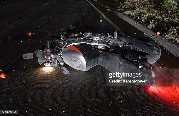 motorcycle crash - crash stock pictures, royalty-free photos & images