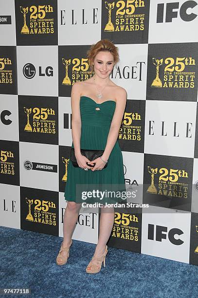 Actress Deborah Francois wearing Piaget arrives at the 25th Film Independent Spirit Awards sponsored by Piaget held at Nokia Theatre L.A. Live on...