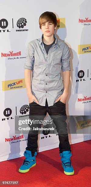 Canadian singer Justin Bieber attends ''The Dome 53'' concert event at the Velodrom on March 5, 2010 in Berlin, Germany.