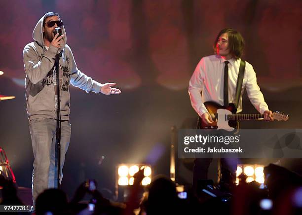 Rapper Sido performs live at ''The Dome 53'' concert event at the Velodrom on March 5, 2010 in Berlin, Germany.