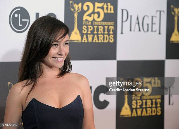 Actress Danielle Harris arrives at the 25th Film Independent Spirit Awards sponsored by Piaget held at Nokia Theatre L.A. Live on March 5, 2010 in...