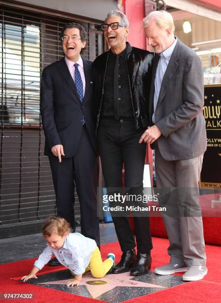 Norm Eisen Jeff Goldblum and Ed Begley, Jr with River Joe Goldblum attend the ceremony honoring Jeff Goldblum with a Star on The Hollywood Walk of...